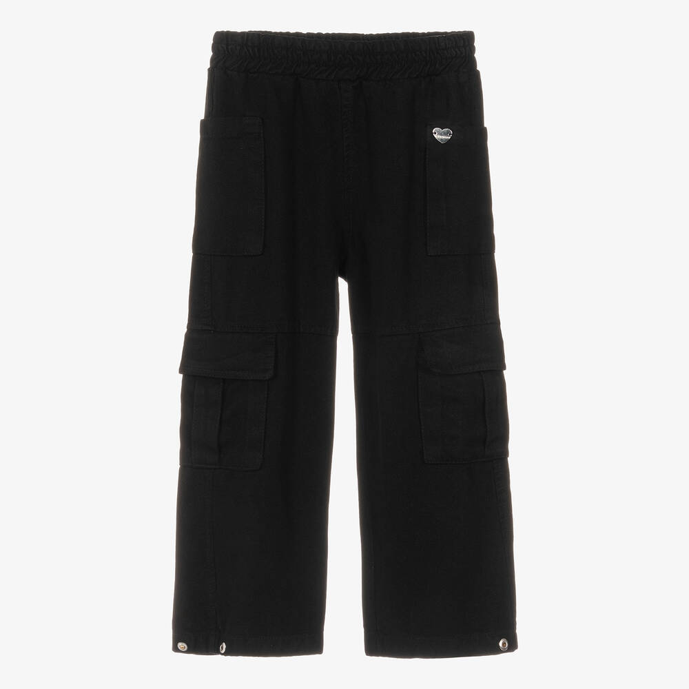 Pantalon cargo noir fille new arrivals