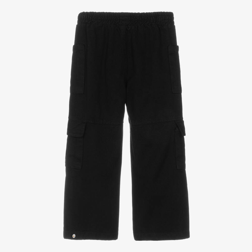 Monnalisa-بنطلون كارغو ليوسيل تويل لون أسود للبنات | Childrensalon Outlet