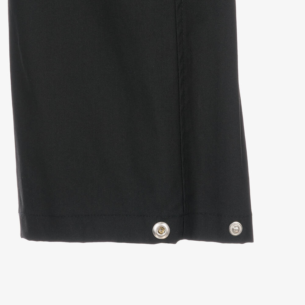 Monnalisa-بنطلون كارغو بأرجل واسعة قطن لون أسود للبنات | Childrensalon Outlet