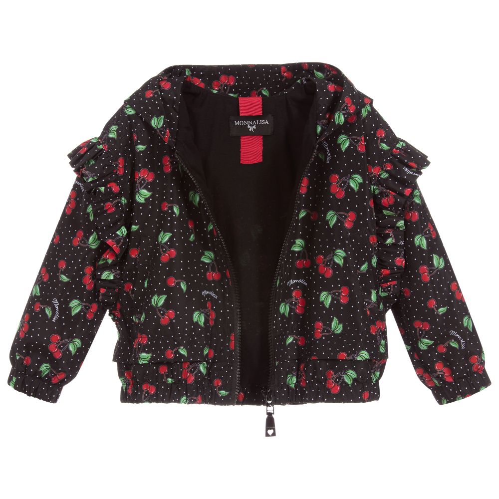 Monnalisa-Girls Black Windbreaker Jacket | Childrensalon Outlet
