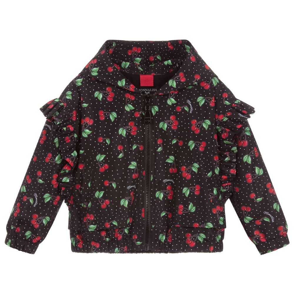 Monnalisa - Girls Black Windbreaker Jacket | Childrensalon