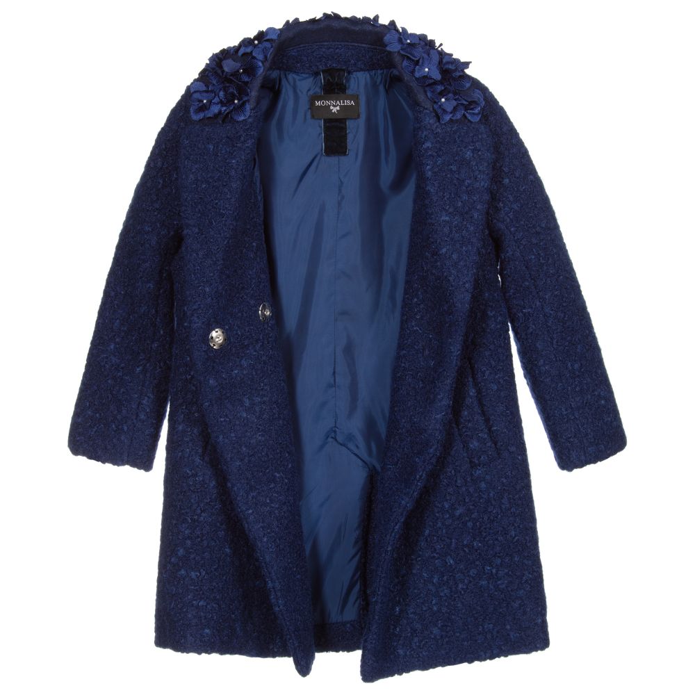 Monnalisa Manteau bleu effet mouton Fille