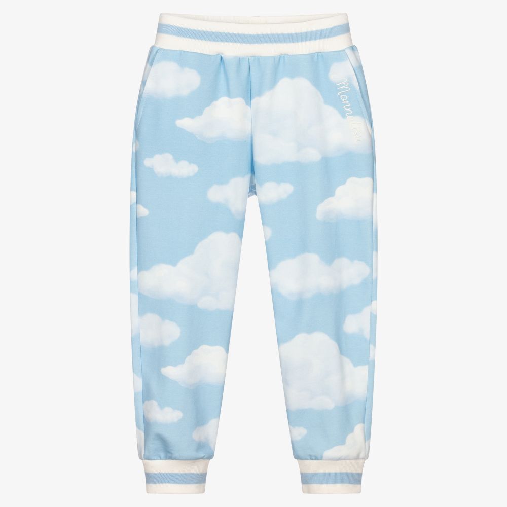 Monnalisa - Girls Blue Clouds Joggers | Childrensalon