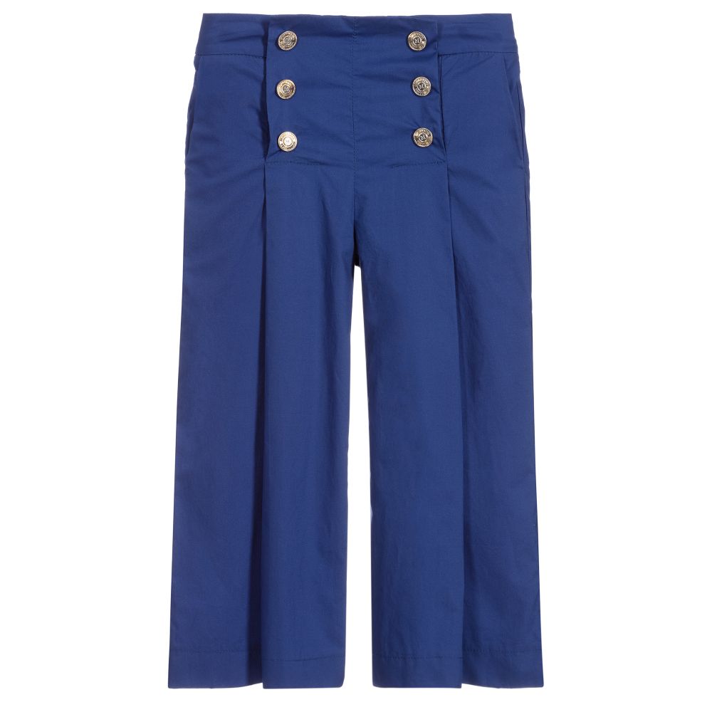 Monnalisa - Girls Blue Cotton Culottes | Childrensalon