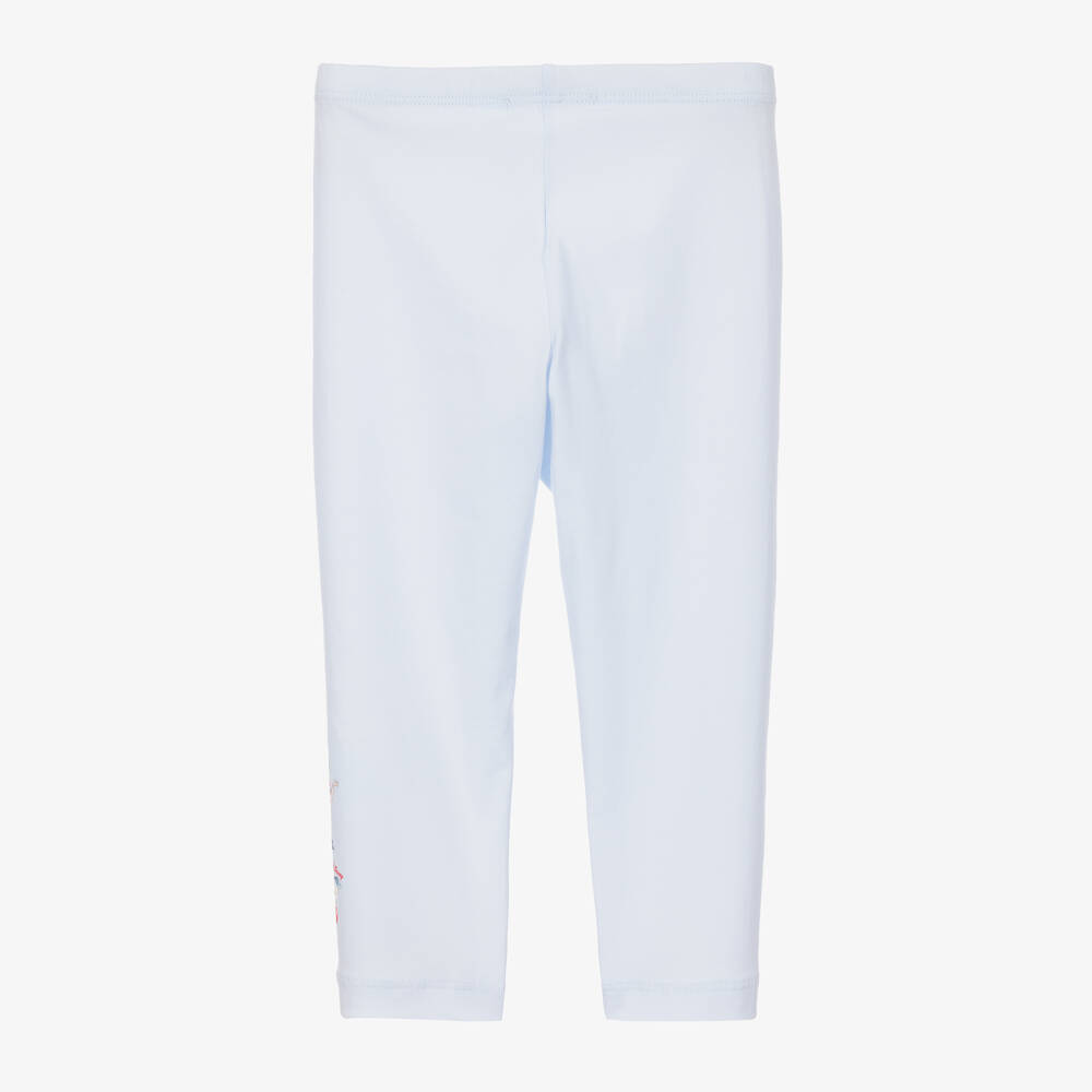 Monnalisa-ليغنغز قطن جيرسي لون أزرق فاتح للبنات | Childrensalon Outlet