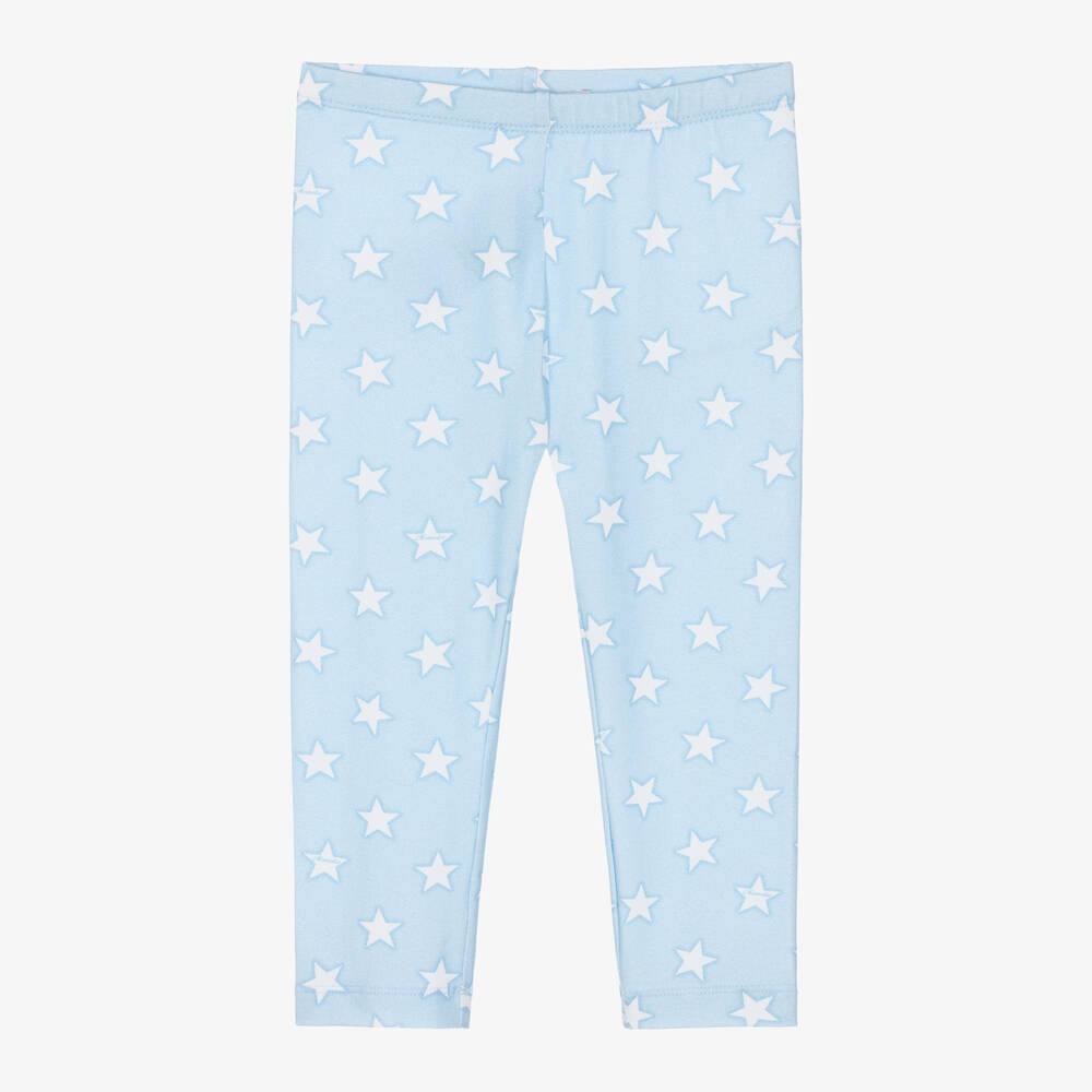 Monnalisa-Girls Blue Cotton Star Leggings | Childrensalon Outlet