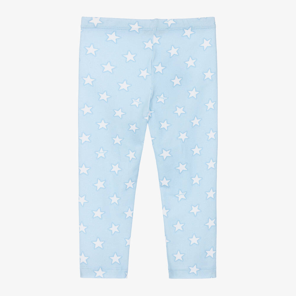 Monnalisa-Girls Blue Cotton Star Leggings | Childrensalon Outlet