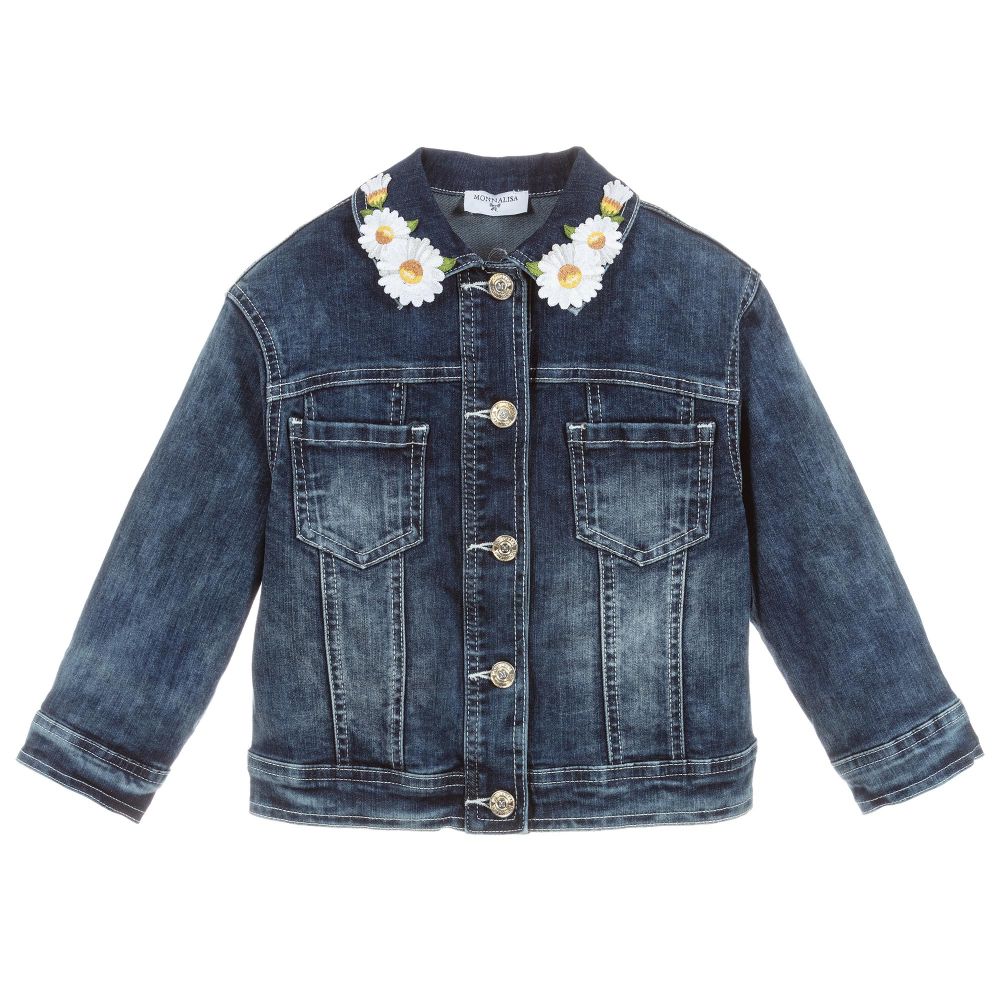 Monnalisa - Girls Blue Denim Jacket | Childrensalon
