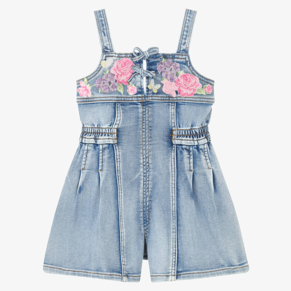 Monnalisa-Синий джинсовый комбинезон для девочек | Childrensalon Outlet