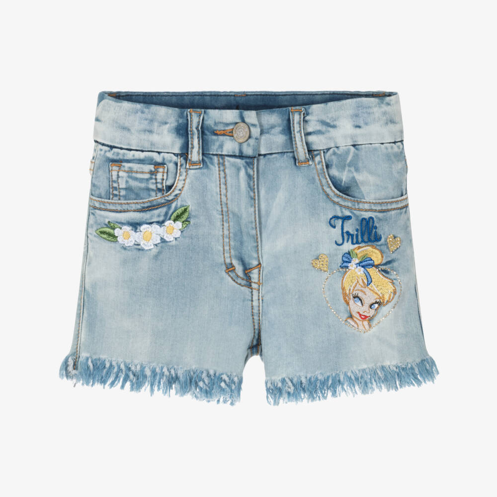 Monnalisa-Синие джинсовые шорты Tinkerbell | Childrensalon Outlet