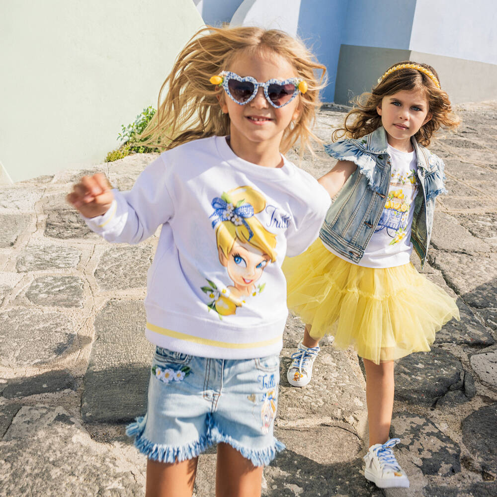 Monnalisa-Синие джинсовые шорты Tinkerbell | Childrensalon Outlet