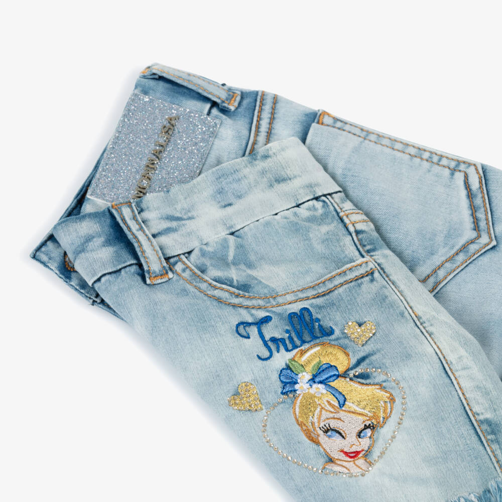 Monnalisa-Синие джинсовые шорты Tinkerbell | Childrensalon Outlet