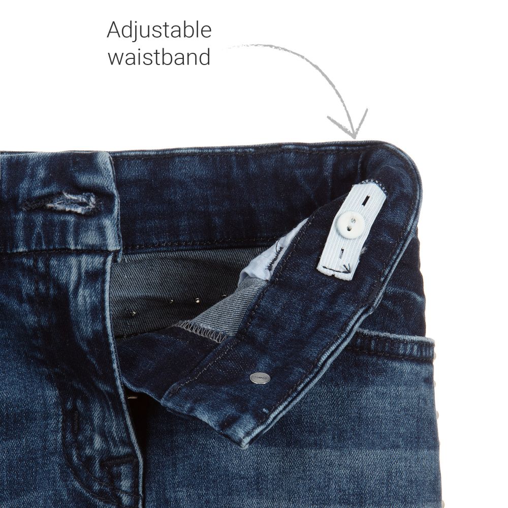 Monnalisa Chic-تنورة قطن دنيم لون أزرق | Childrensalon Outlet