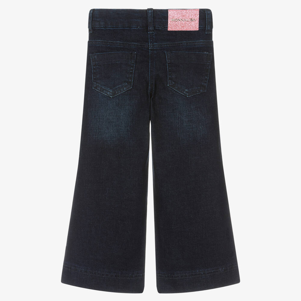 Monnalisa Chic- Girls Blue Denim Wide Leg Jeans | Childrensalon Outlet