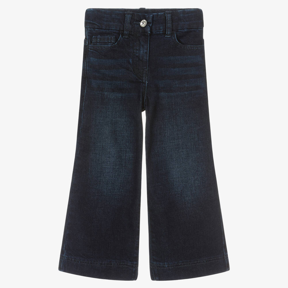 Monnalisa Chic -  Blaue Denim-Jeans mit weitem Bein | Childrensalon