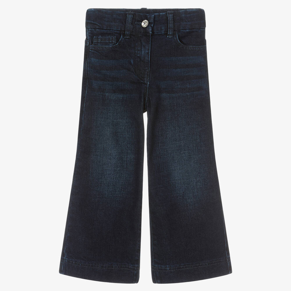 Monnalisa Chic -  Girls Blue Denim Wide Leg Jeans | Childrensalon