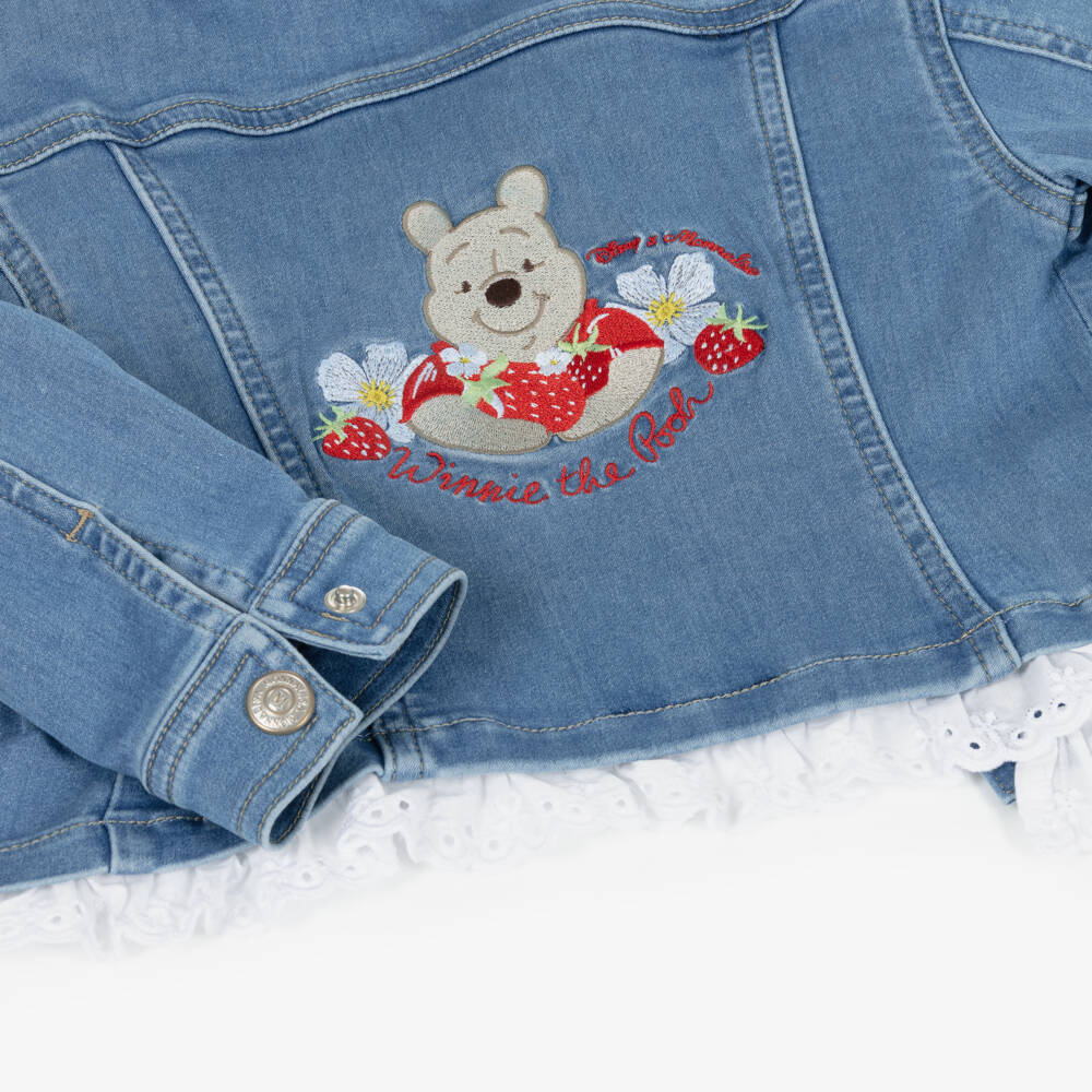 Monnalisa-Girls Blue Denim Winnie the Pooh Jacket | Childrensalon Outlet