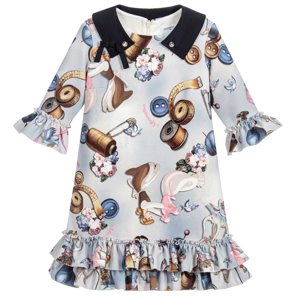 Monnalisa - Girls Blue Disney Dress  | Childrensalon