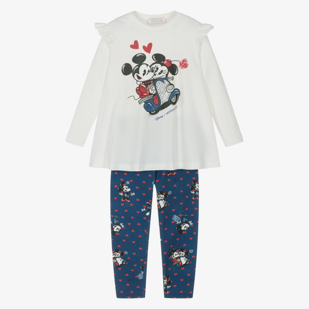 Monnalisa-Костюм синие леггинсы Disney для девочек | Childrensalon Outlet