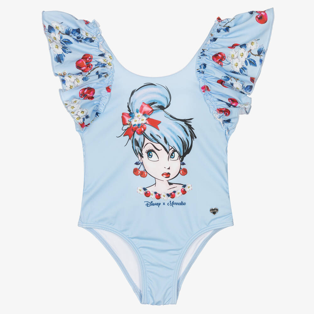 Monnalisa Girls Blue Disney Swimsuit Childrensalon Outlet
