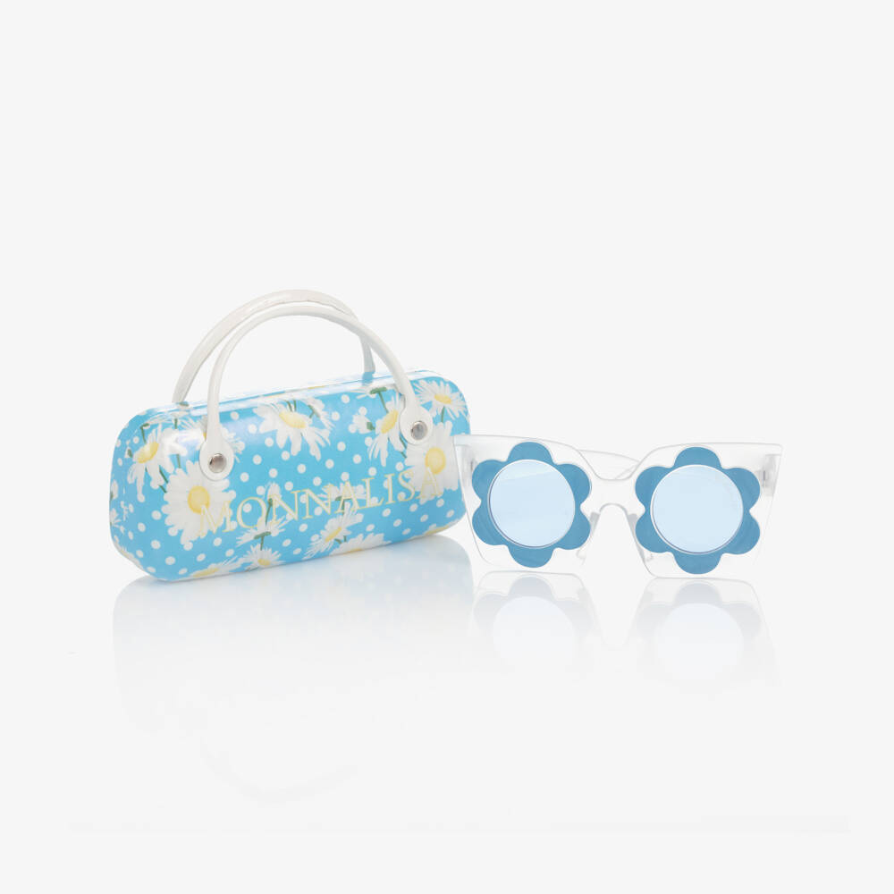 Monnalisa-Girls Blue Flower Sunglasses | Childrensalon Outlet