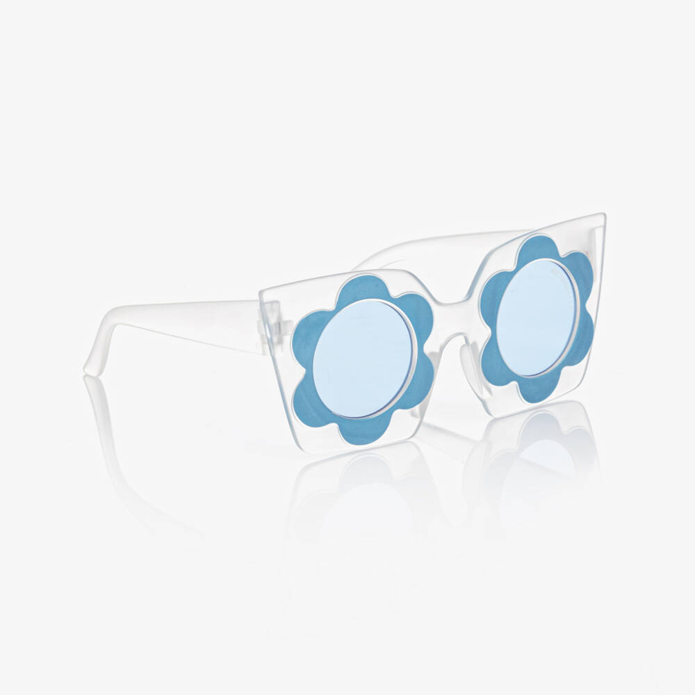Monnalisa-Girls Blue Flower Sunglasses | Childrensalon Outlet