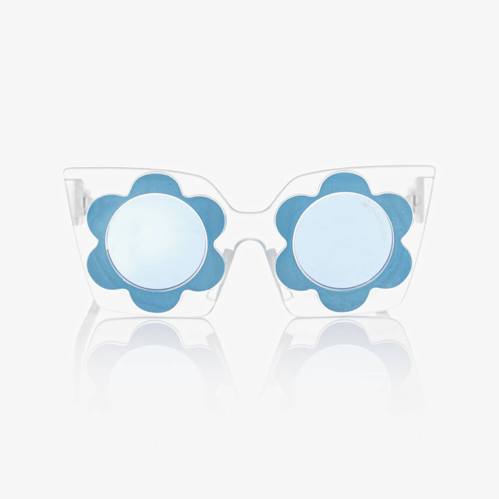 Monnalisa-Girls Blue Flower Sunglasses | Childrensalon Outlet