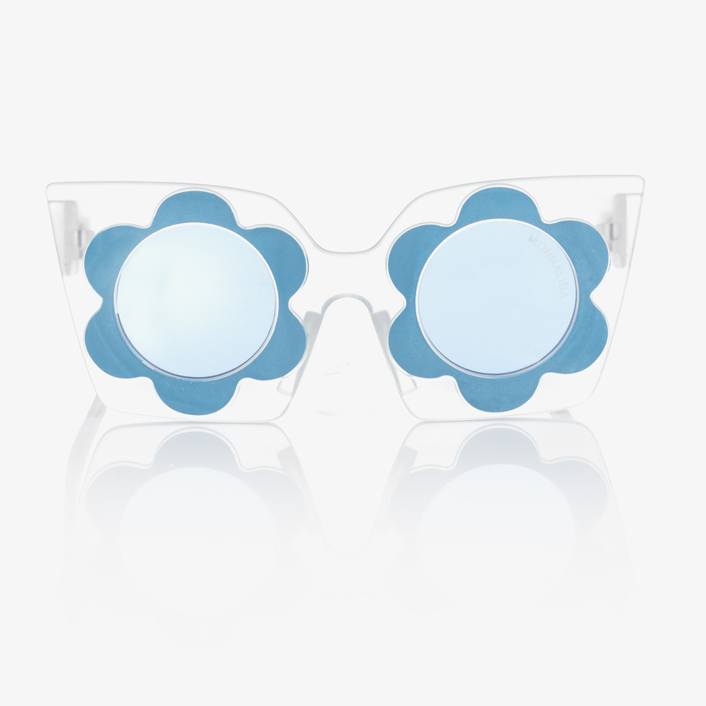 Monnalisa-Голубые солнцезащитные очки с оправой-цветами для девочек | Childrensalon Outlet
