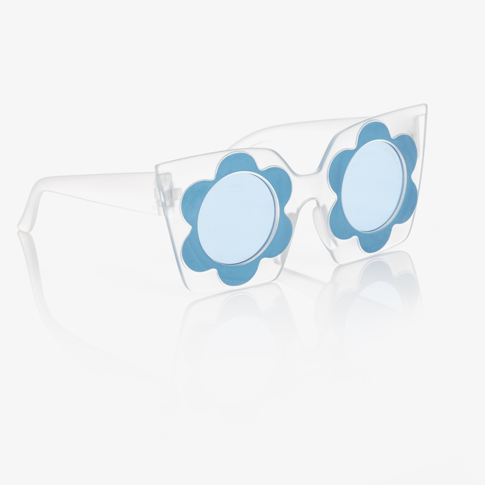 Monnalisa - Blaue Blumen-Sonnenbrille (M) | Childrensalon