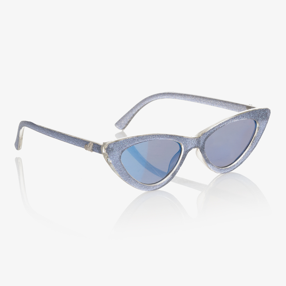 Monnalisa - Girls Blue Glitter Sunglasses | Childrensalon