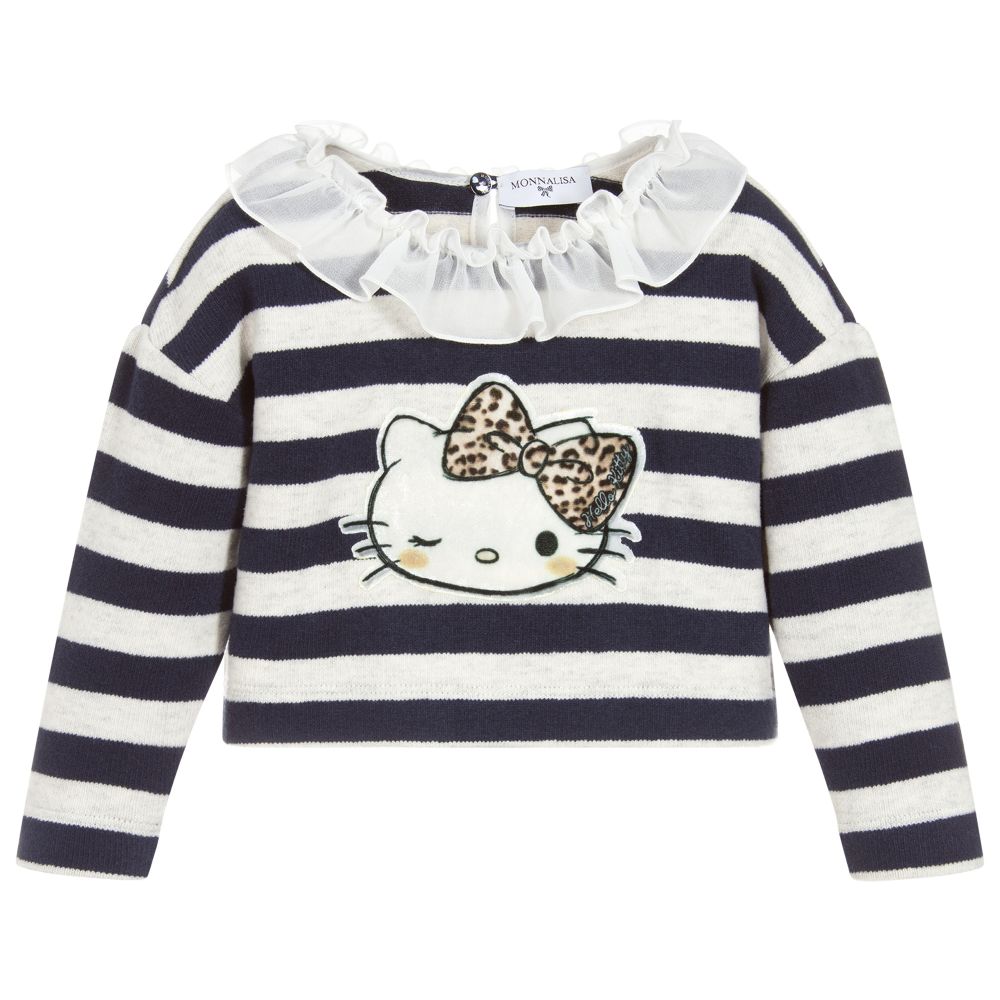 Monnalisa - Girls Blue Hello Kitty Sweater | Childrensalon