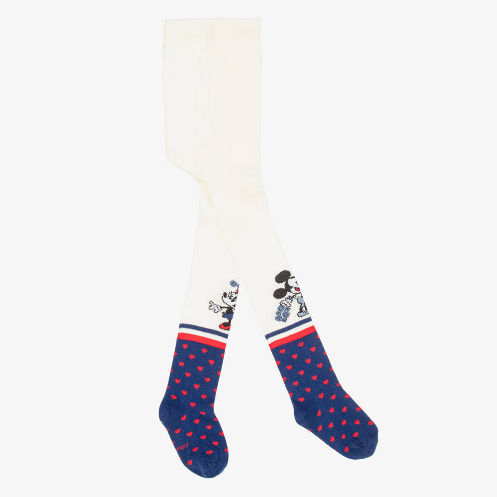 Monnalisa-Колготки синие кремовые с персонажами для девочек | Childrensalon Outlet