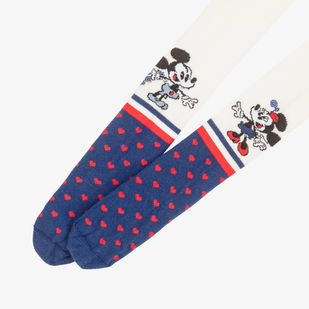 Monnalisa-Колготки синие кремовые с персонажами для девочек | Childrensalon Outlet