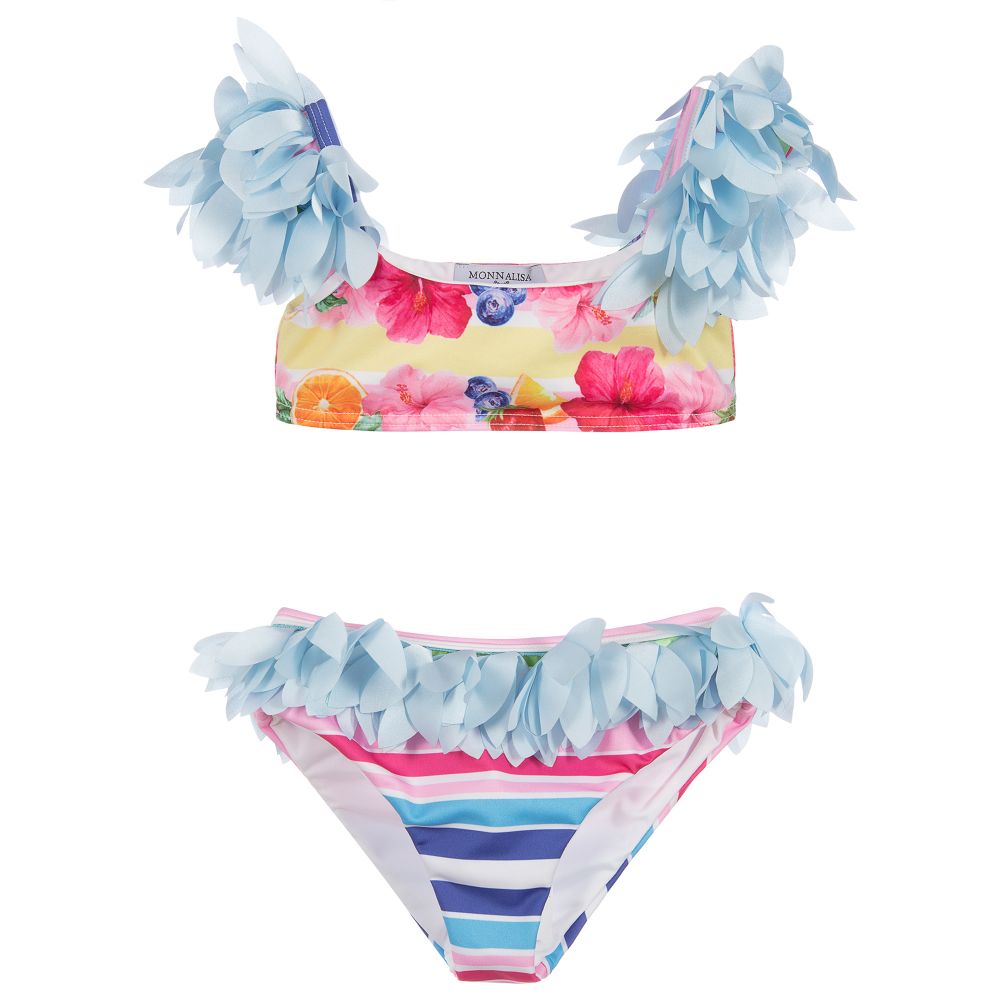 Monnalisa - Girls Blue & Pink Bikini | Childrensalon