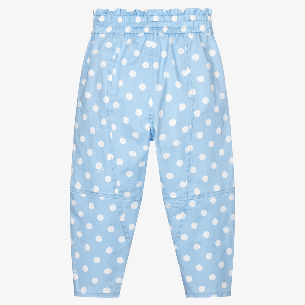 Monnalisa-Girls Blue Polka Dot Trousers | Childrensalon Outlet