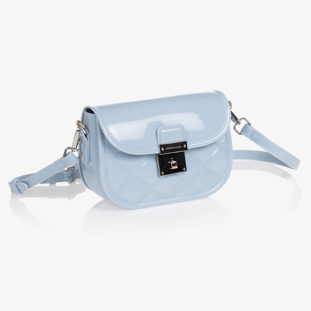 Monnalisa-Голубая резиновая сумка с простежкой (19см) | Childrensalon Outlet