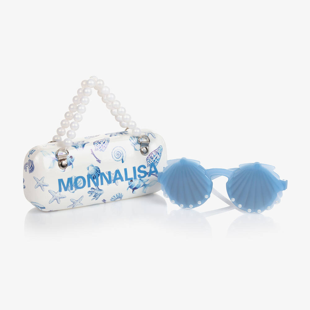 Monnalisa-Girls Blue Seashell Sunglasses | Childrensalon Outlet