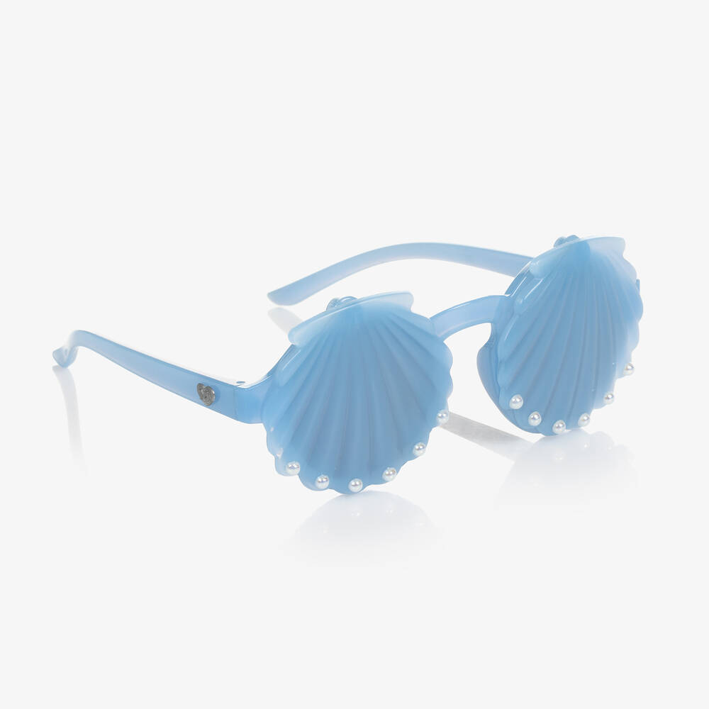 Monnalisa-Girls Blue Seashell Sunglasses | Childrensalon Outlet