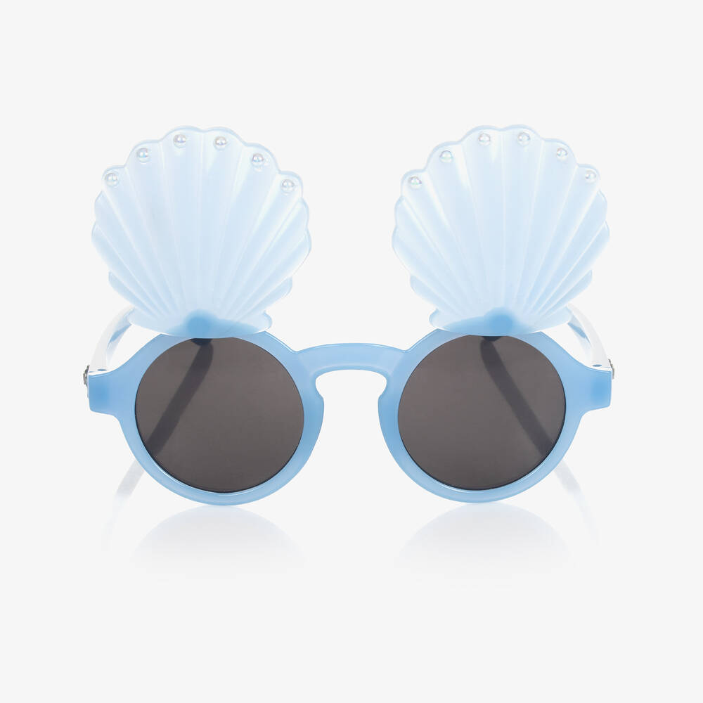 Monnalisa-Girls Blue Seashell Sunglasses | Childrensalon Outlet