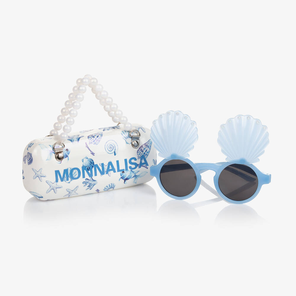 Monnalisa-Girls Blue Seashell Sunglasses | Childrensalon Outlet