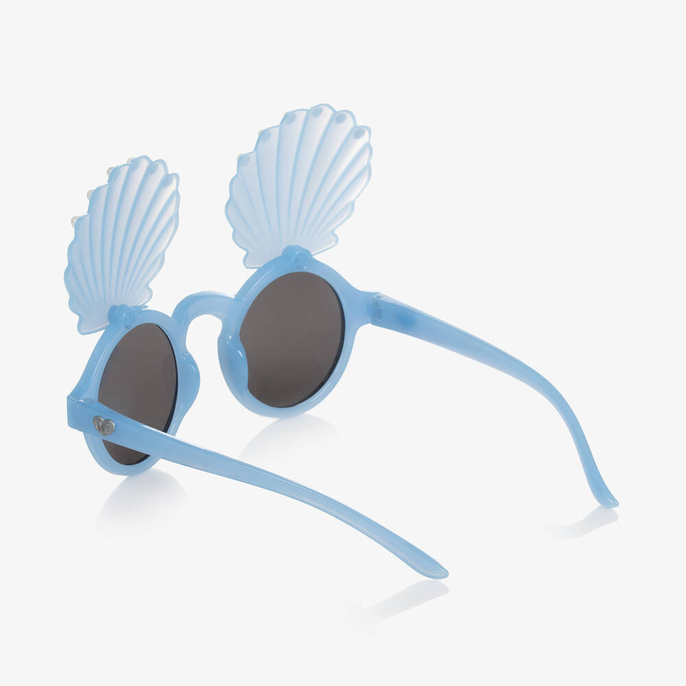 Monnalisa-Girls Blue Seashell Sunglasses | Childrensalon Outlet