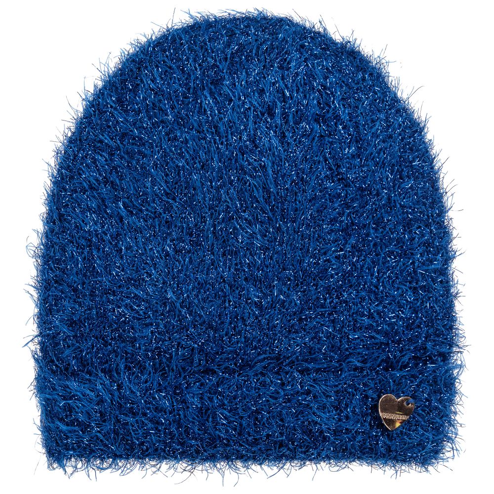 Monnalisa - قبعة بيني لون أزرق برّاق للبنات  | Childrensalon