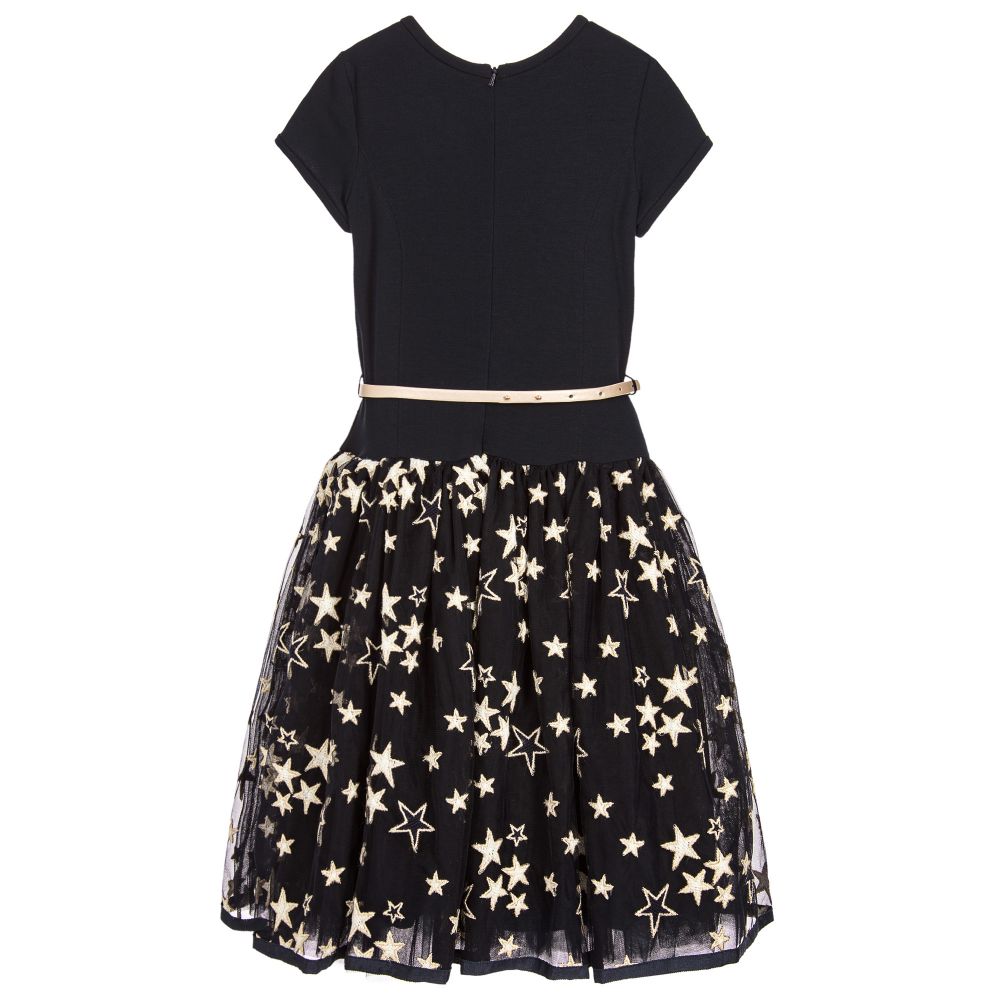 Monnalisa Chic-Girls Blue Star Dress | Childrensalon Outlet