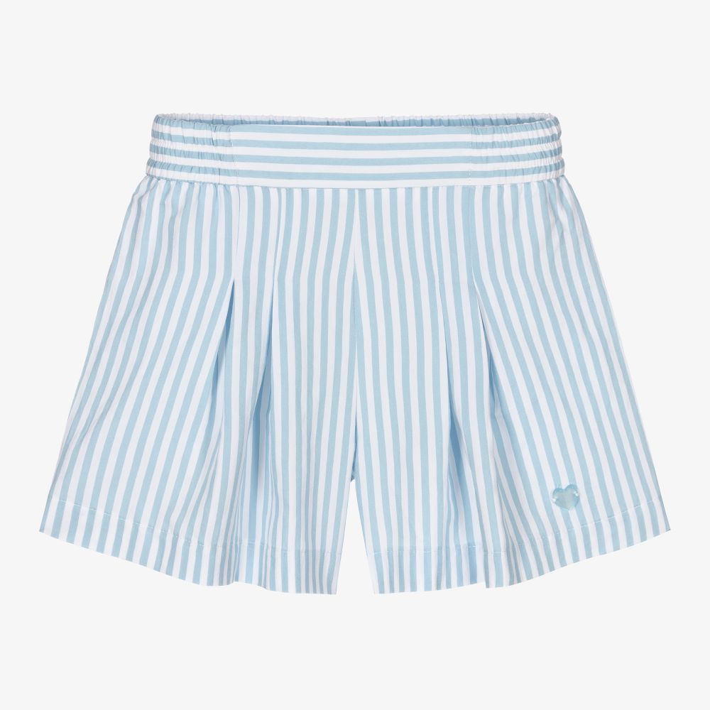 Monnalisa - Girls Blue Striped Shorts | Childrensalon