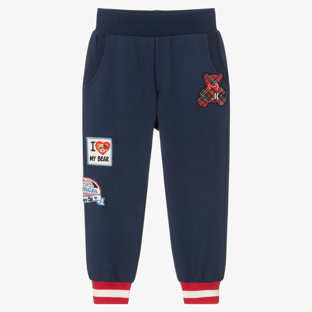Monnalisa-Girls Blue Teddy Joggers | Childrensalon Outlet
