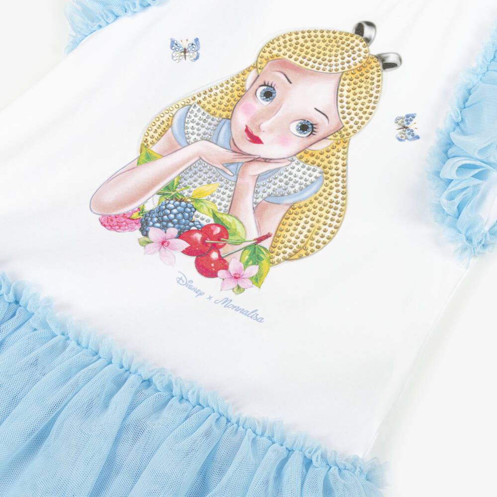Monnalisa-Girls Blue Tulle Wonderland Dress | Childrensalon Outlet