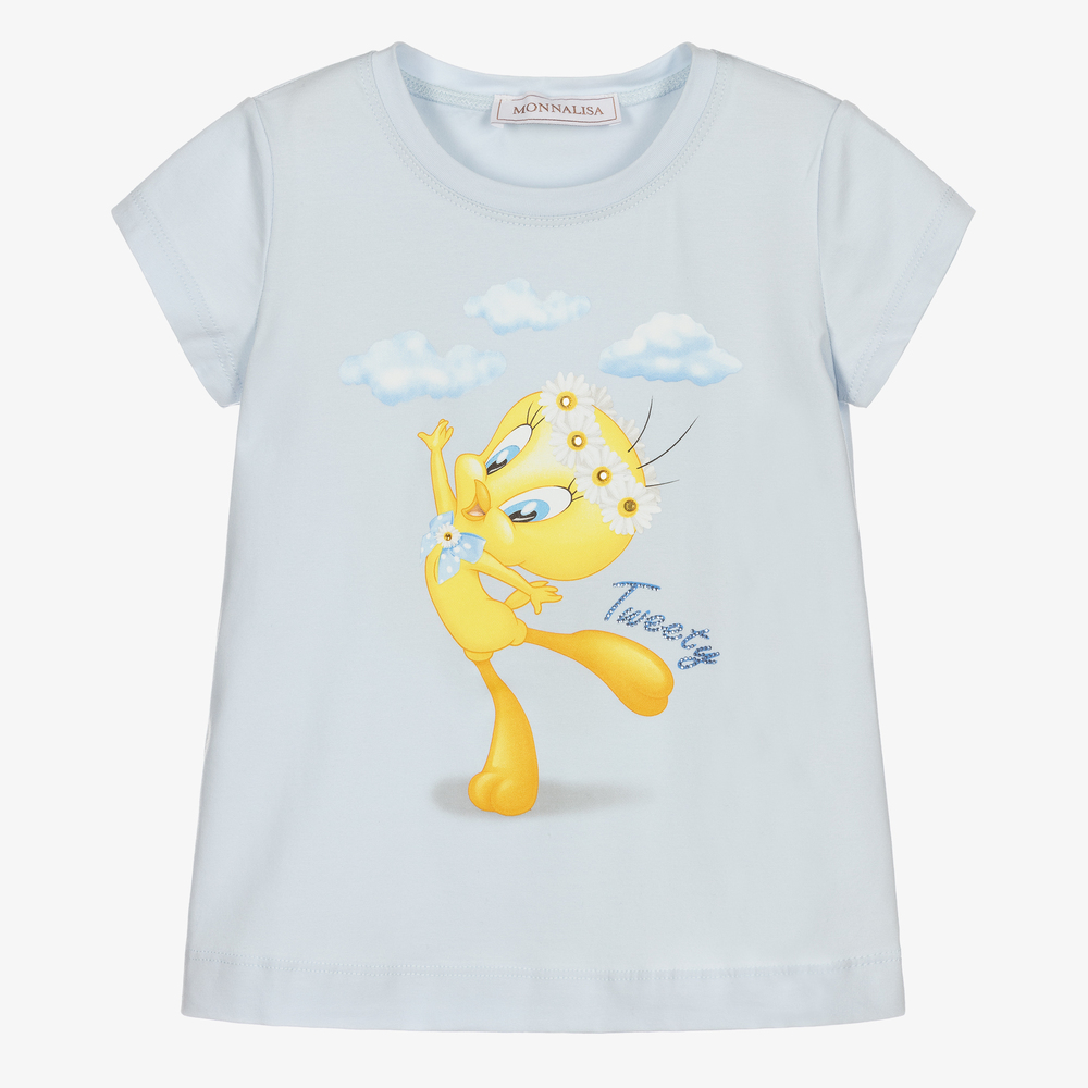 Monnalisa - Girls Blue Tweety T-Shirt | Childrensalon