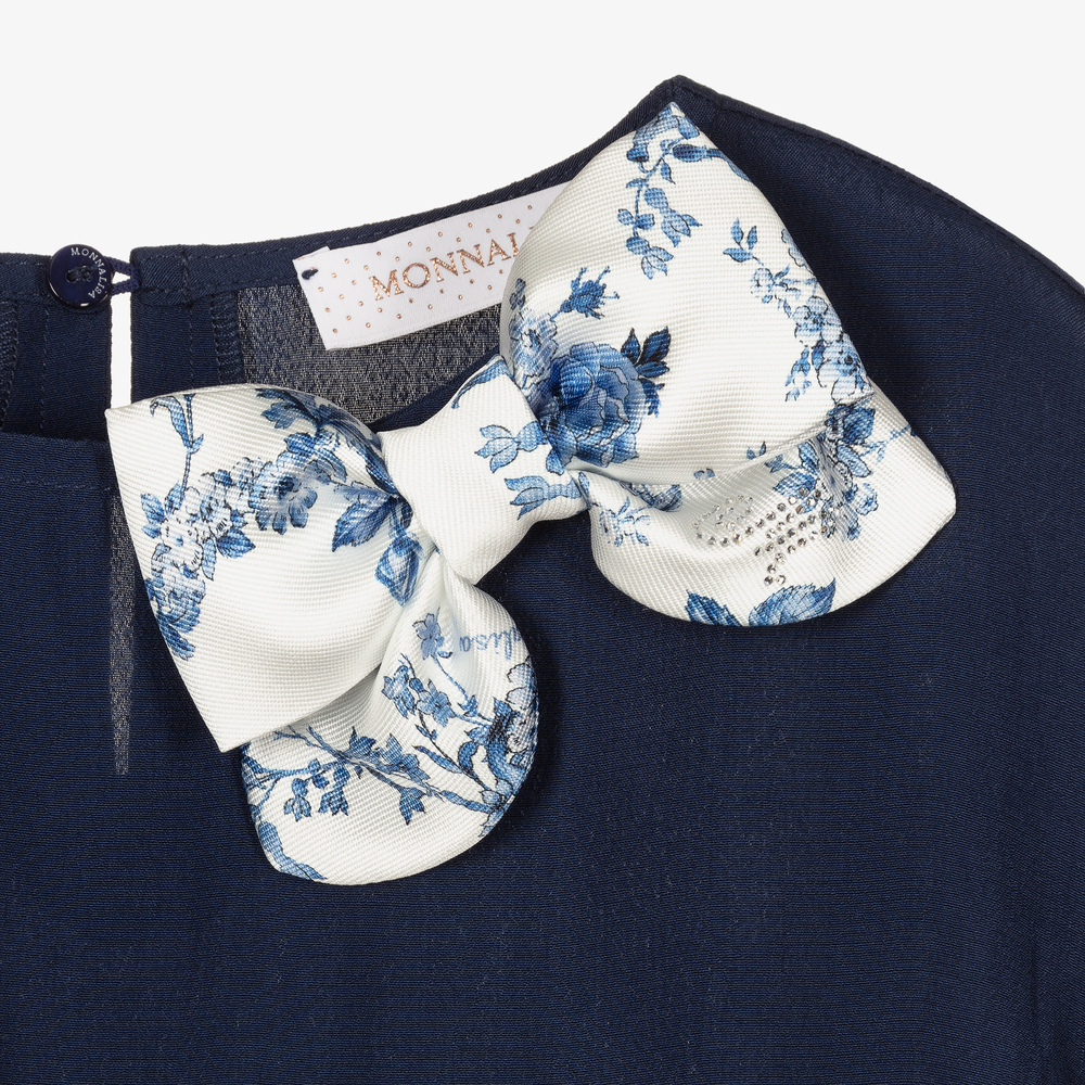 موناليزا-بلوز فيسكوز كريب لون كحلي للبنات | Childrensalon Outlet