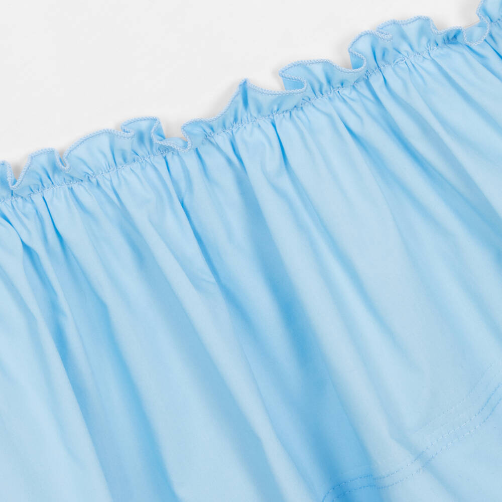 Monnalisa-Girls Blue & White Cotton Disney Dress | Childrensalon Outlet