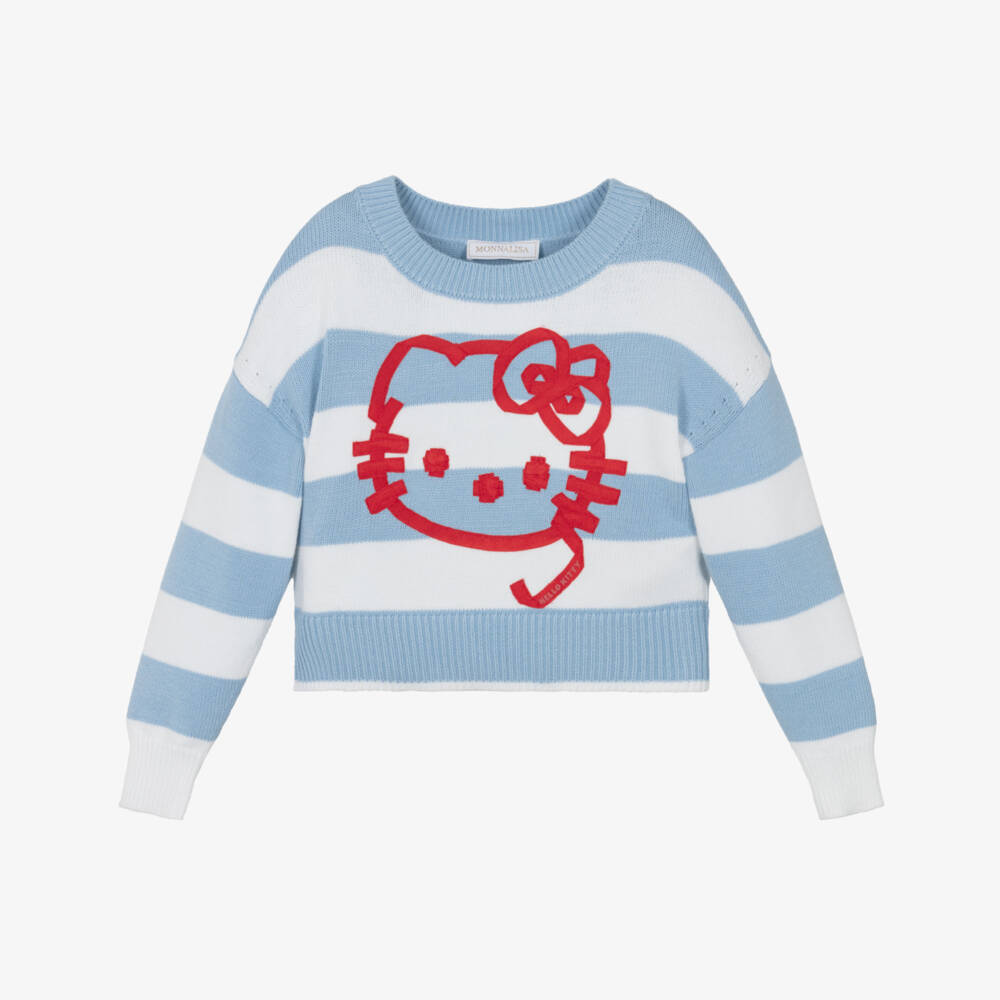 Monnalisa-Свитер синий Hello Kitty для девочек | Childrensalon Outlet